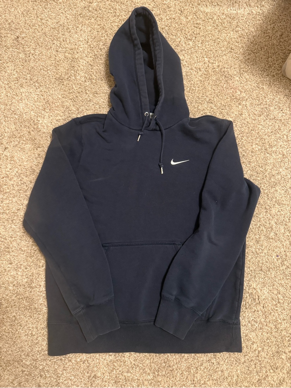 Nike Navy Hooded Pullover with White Swoosh